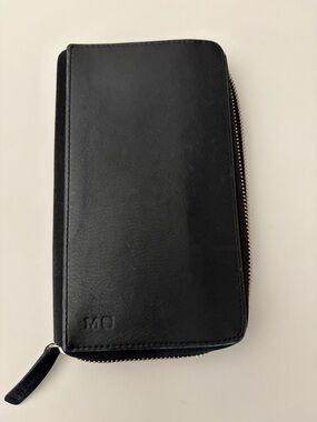 Moleskine Black Zip Around Leather Wallet